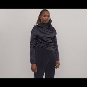 Baserange Dydine navy silk top and pants